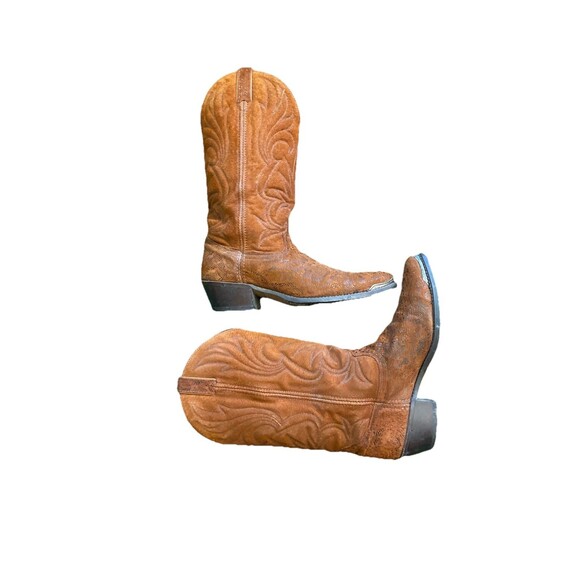 Vintage ACME Cowboy Boots Men’s Size 9.5 Exotic Snakeskin Python Brown Shoes USA main image 4
